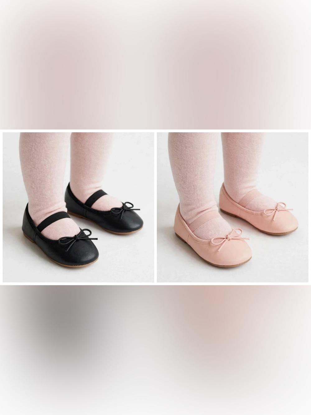 Danskin Girls Ballet Flats in Black and Blush